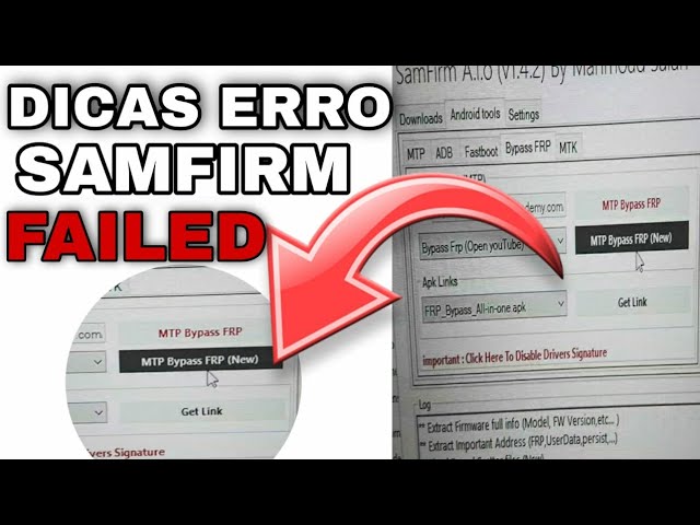 DICAS ERRO failed  PROGRAMA SAMFIRM_ Erro Opening The browser on your device failed