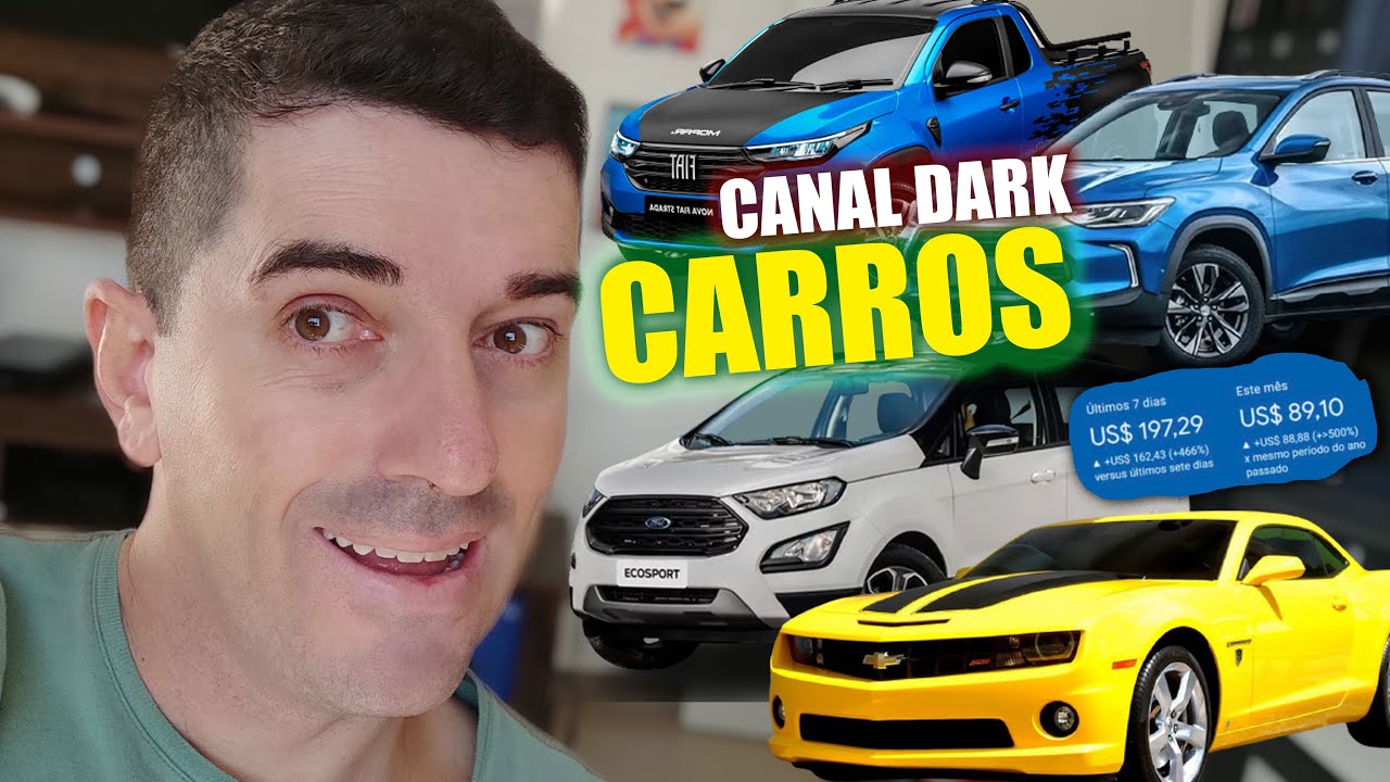 Crie seu Canal Dark sobre Carros no Youtube | 1.182,40 Sem aparecer como ganhar dinheiro no Youtube
