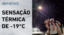 Serra catarinense registra neve durante a madrugada