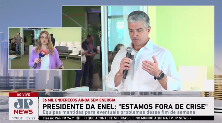 Enel número total de afetados para 3,1 milhões; presidente da distribuidora concede coletiva