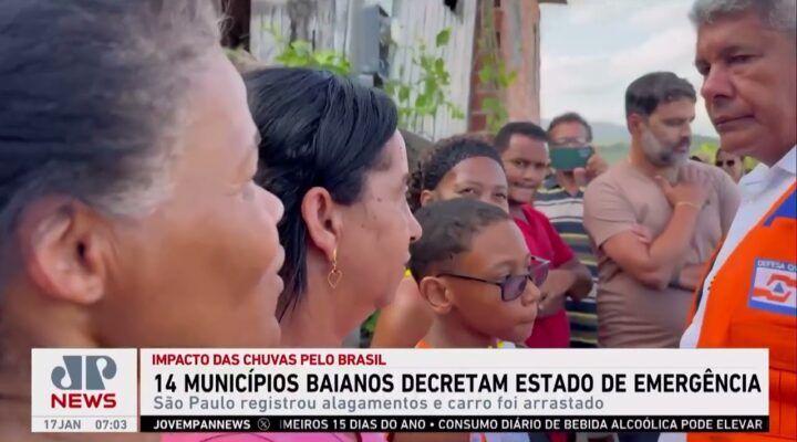 Chega a 14 número de municípios baianos em estado de emergência por conta das chuvas