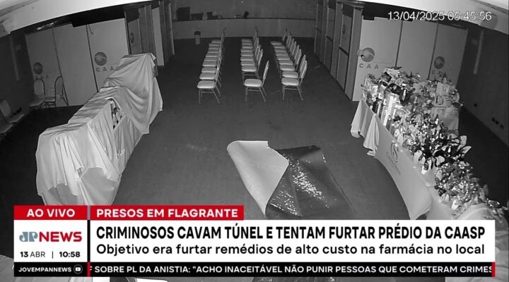 Bandidos cavam túnel e tentam furtar remédios de alto custo do prédio da CAASP