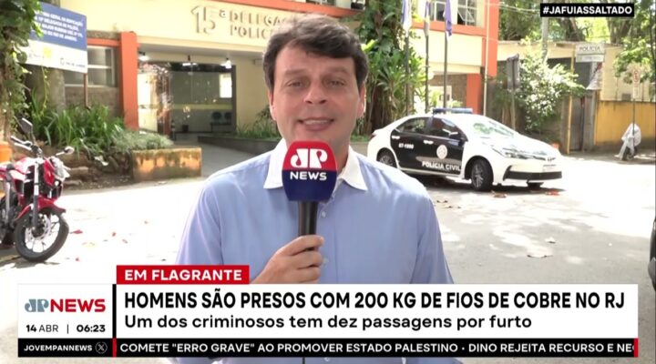 Homens são presos com 200 kg de fios de cobre no RJ